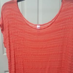 Alyer light orange strip rayon top
